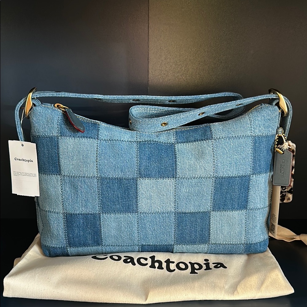 NEW Coachtopia Alter Ego Denim Patchwork Shoulder Bag
